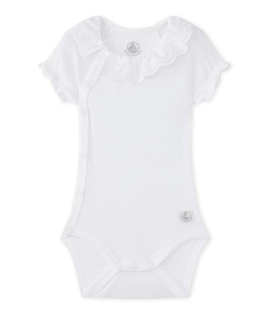 Baby-Mädchen-Wickelbody weiss ECUME
