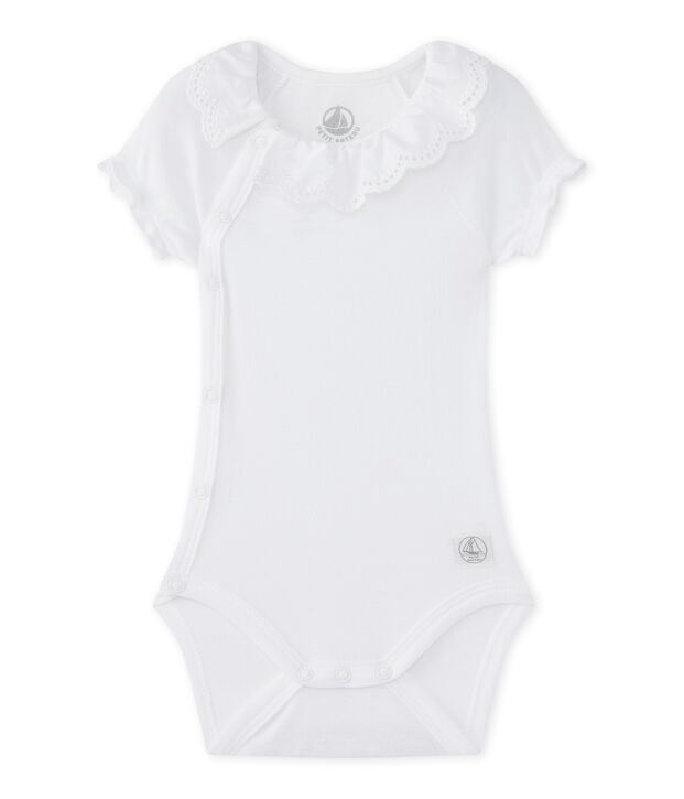 Baby-M&auml;dchen-Wickelbody weiss