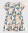 Kurzärmeliges Kleid aus Baumwollgaze für Kinder/Mädchen weiss AVALANCHE/ MULTICO