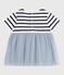 Kurzärmeliges Baby-Kleid aus zwei Stoffen CO2/ MULTICO