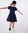 Kurzärmeliges Kinder-Kleid aus einfarbiger Baumwolle  blau SMOKING