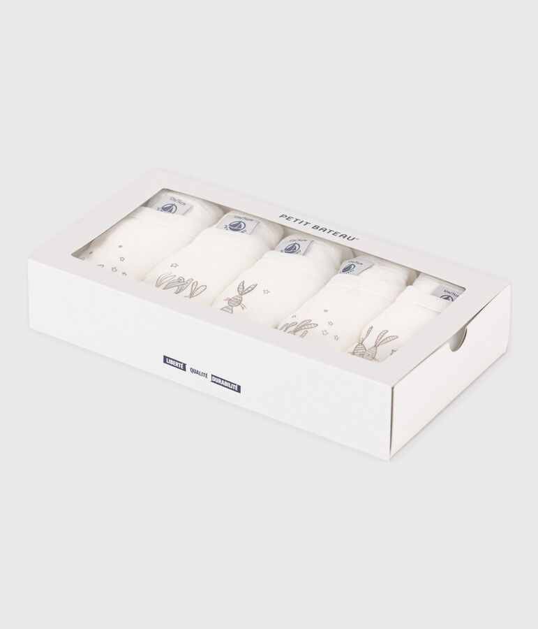 5er-Set lang&auml;rmelige Baby-Bodys aus Baumwolle mit H&auml;schenmotiv variante 1