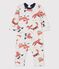 Baby-Overall aus Molton mit Tierprint beige MONTELIMAR/weiss MULTICO