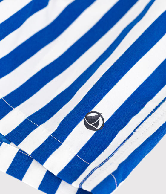 Badeshorts für Jungen. weiss MARSHMALLOW/blau SURF