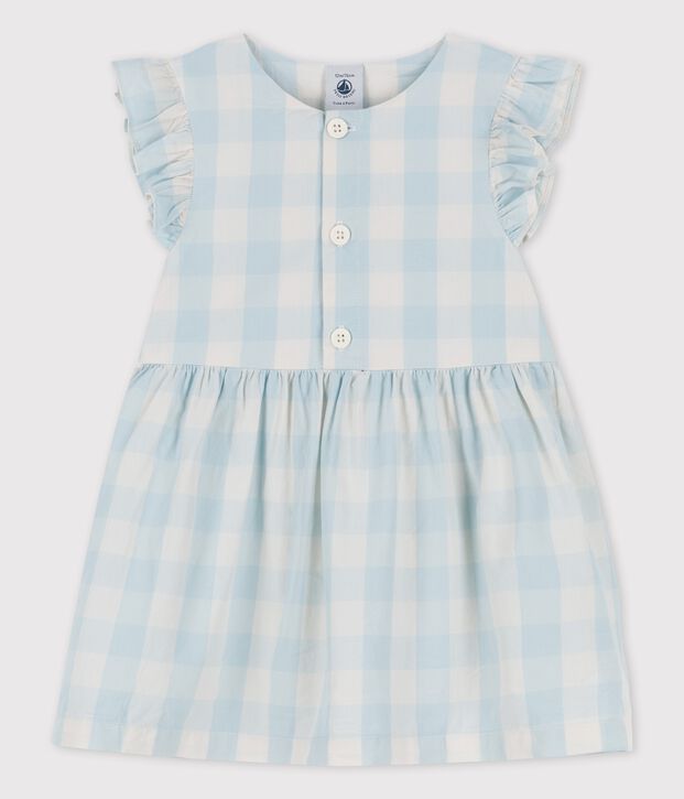 Baby-Kleid aus Popeline mit Vichy-Karos BOLDAIR/weiss