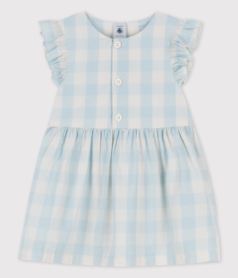 Baby-Kleid aus Popeline mit Vichy-Karos BOLDAIR/weiss