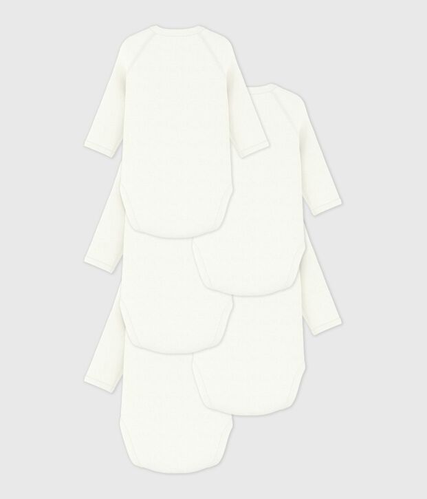 Set lang&auml;rmelige Wickelbodys aus einfarbiger Baumwolle vielfarbig