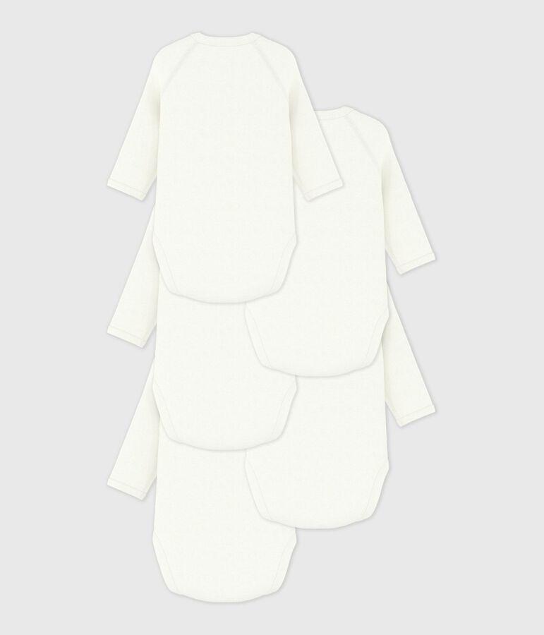 Set lang&auml;rmelige Wickelbodys aus einfarbiger Baumwolle vielfarbig