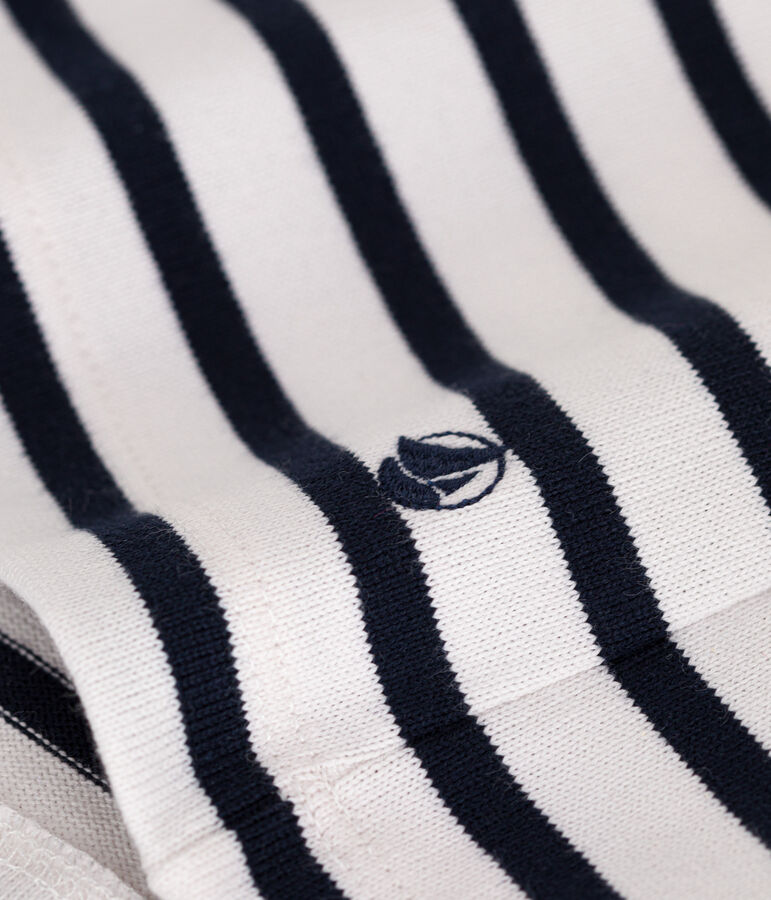 Gekn&ouml;pftes Matrosenshirt aus Baumwolle Damen weiss/blau