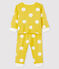 Baby-Strampler aus Rippstrick ohne Druckknöpfe gelb BLE/weiss ECUME