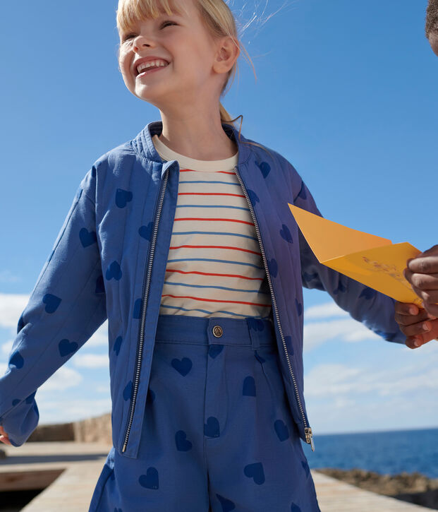 Kinder-Jacke aus Baumwolle mit Herzmotiv blau/blau