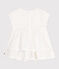 Kurzärmeliges Baby-Kleid für festliche Anlässe aus leichter Baumwolle weiss ECUME/ ARGENT