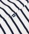 Kurzärmeliger Baby-Kurzoverall aus Baumwolle mit Streifen und farblich abgesetztem Kragen. weiss MARSHMALLOW/blau SMOKING