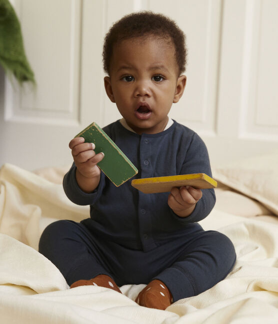 Zweiteiliges Baby-Set aus gesteppter Baumwolle blau SMOKING