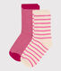 2er-Set gestreifte Kindersocken aus Baumwolle
