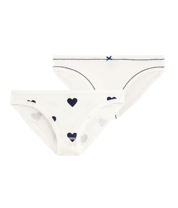 Set mit 2 Damenslips mit Herzmuster vielfarbig