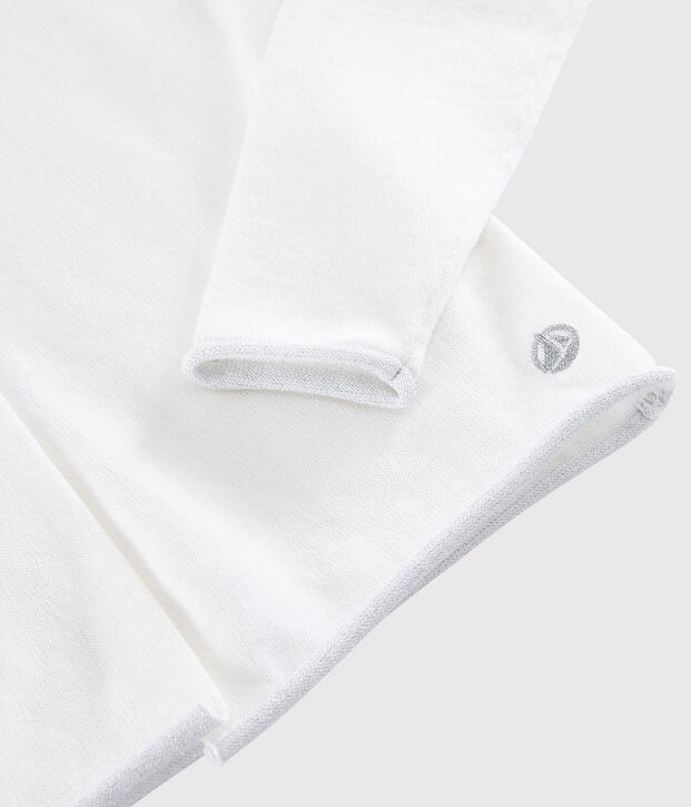 Kinder-Cardigan aus Baumwoll-Strick f&uuml;r M&auml;dchen weiss