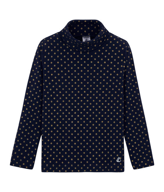 Mädchen Unterziehpullover mit Punkten blau SMOKING/gelb DORE