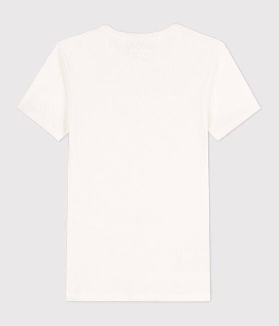 T-Shirt L’ICONIQUE aus durchbrochener Baumwolle für Damen weiss MARSHMALLOW
