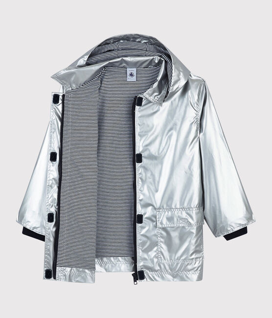 Silberfarbene Kinder-Regenjacke für Mädchen/Jungen grau ARGENT