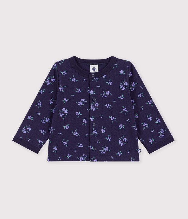 Baby-Cardigan aus Baumwolle mit Blumenmuster blau/vielfarbig