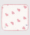 BABY-TASCHENTUCH MIT HERZMOTIV AUS BAUMWOLLGAZE weiss MARSHMALLOW/rot TERKUIT