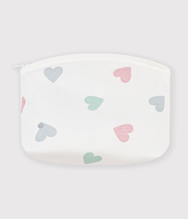 Pochette b&eacute;b&eacute; en coton imprim&eacute; c&oelig;urs weiss/vielfarbig