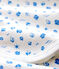 Baby-Decke für Neugeborene aus Bio-Baumwolle weiss MARSHMALLOW/blau COOL