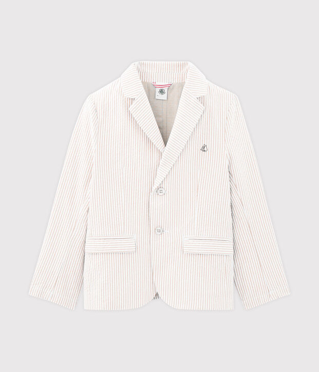 Kinderjacke f&uuml;r Jungen beige/weiss
