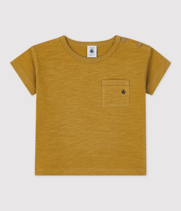 Einfarbiges kurz&auml;rmeliges T-Shirt aus Jersey gelb