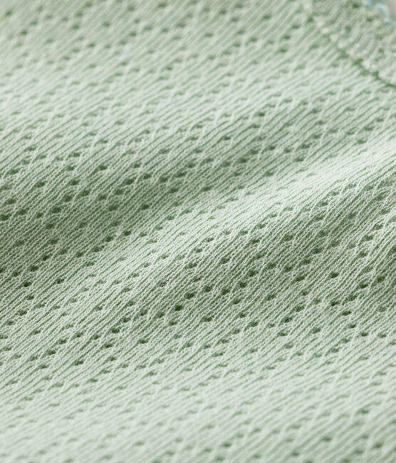 Kurzärmeliger Baby-Body aus Ajour-Strick grün HERBIER