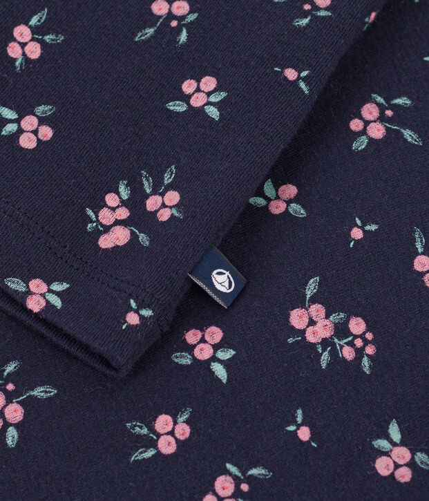 Kurz&auml;rmeliges Kinder-T-Shirts mit Blumenmuster blau/vielfarbig
