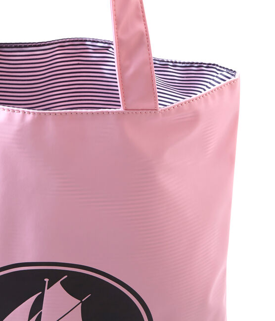 Wasserabweisende Damen-Shopping-Tasche in Uni rosa BABYLONE
