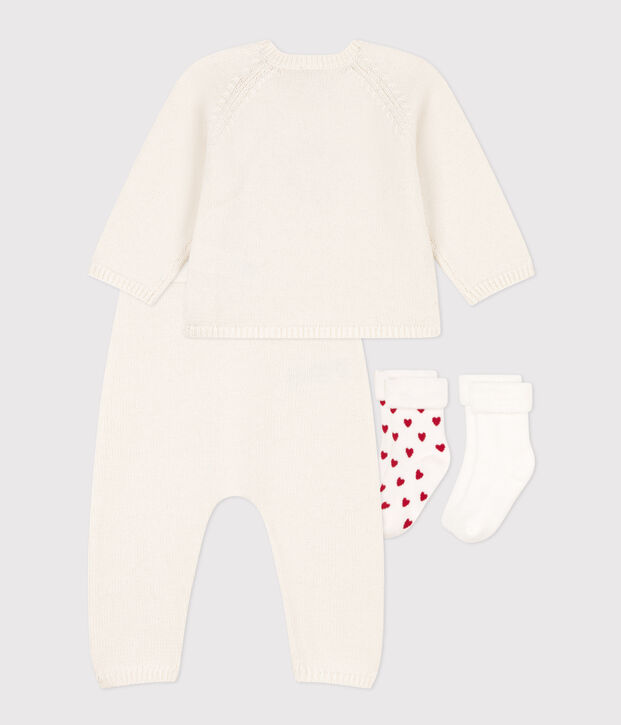 Geschenkset zur Geburt aus Strick vielfarbig