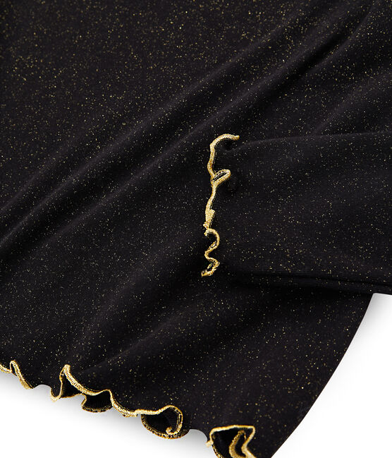 Unterziehpullover mit Glitzer für Damen schwarz NOIR/gelb OR