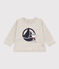 Sweatshirt Petit Bateau X Snoopy aus Molton für Babys grau BELUGA CHINE