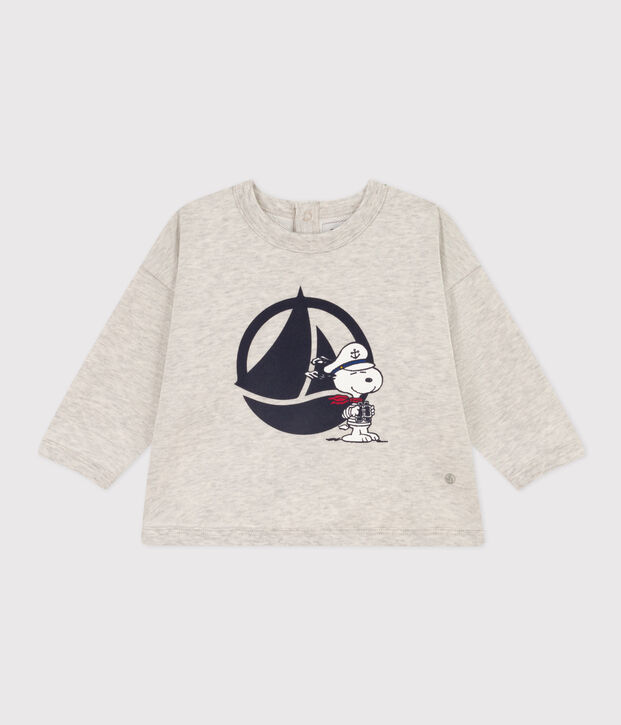 Sweatshirt Petit Bateau X Snoopy aus Molton f&uuml;r Babys BELUGA CHINE