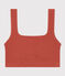 Unifarbenes Damen-Bustier aus Baumwolle und Elastan braun FAMEUX