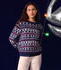 Damen-Pullover aus Woll-und Baumwolljacquard
