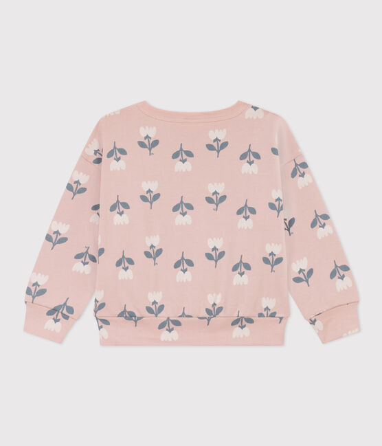 Kinder-Sweatshirt aus Molton für Mädchen rosa SALINE/weiss MULTICO