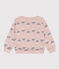 Kinder-Sweatshirt aus Molton für Mädchen rosa SALINE/weiss MULTICO