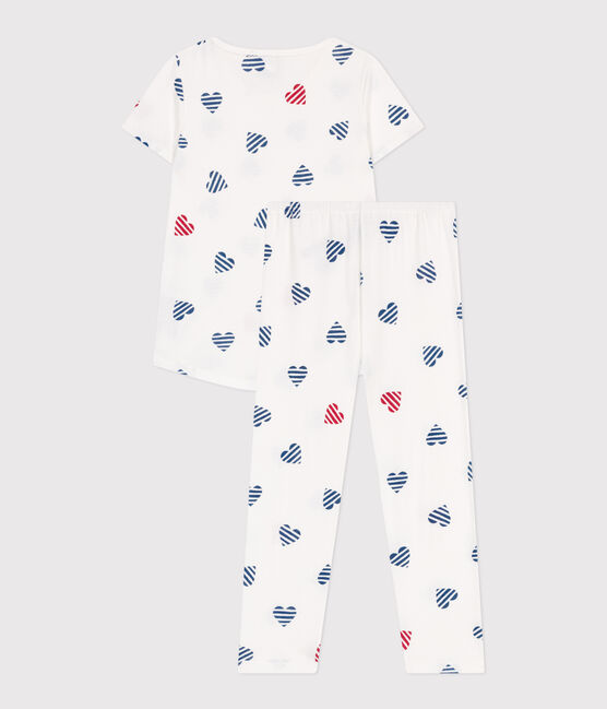 Kinder-Pyjama aus Baumwolle mit Blumenmotiv MARSHMALLOW/ SPI/ MULTICO
