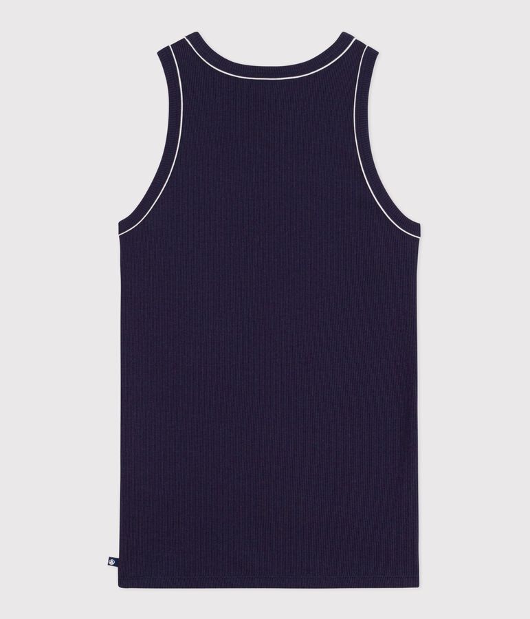 Damen-Tanktop aus einfarbiger Baumwolle blau