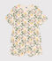 Damen-Pyjama, Shorts und T-Shirt aus Baumwolle mit Blumenmuster weiss AVALANCHE/ MULTICO