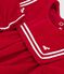 Baby-Kurzoverall aus einfarbigem Feincord mit Kragen rot