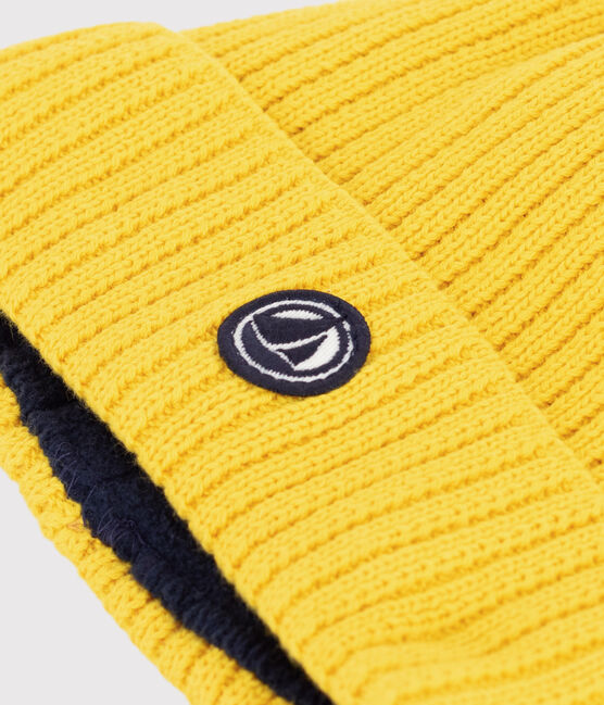 Kinder-Strickmütze mit Fleece gefüttert  gelb JAUNE