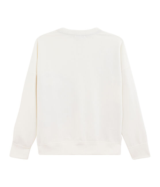 Logo-Sweatshirt Damen weiss MARSHMALLOW/violett REAL