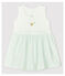 Baby-Body-Kleid aus Bio-Baumwolle für Mädchen weiss MARSHMALLOW/blau HAITI
