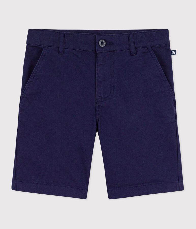 Kinder-Bermudashorts aus einfarbiger Baumwolle blau