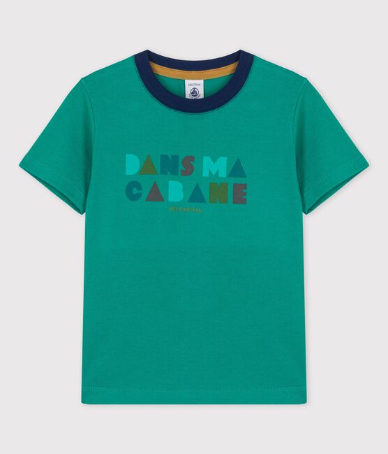 Kurzärmeliges T-Shirt aus Baumwolle für Jungen grün GAZON